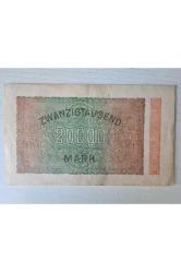 Almanya Berlin Banknot Büyük Boy 9x13 cm 1923 Tarihli, 20000 Mark Alman