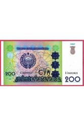 4 Adet Özbekistan Uzbekıstan 200 Som 1997 Unc Çil