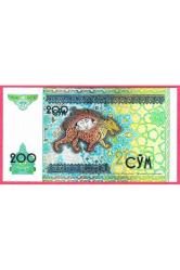 4 Adet Özbekistan Uzbekıstan 200 Som 1997 Unc Çil