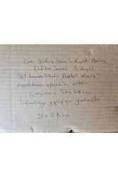 Çerçevesinde Hat Yazı Tablo. 37x28cm camlı çerçeveli tablosunda. El çekme yaprak üzerine yazı