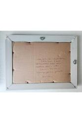 Çerçevesinde Hat Yazı Tablo. 37x28cm camlı çerçeveli tablosunda. El çekme yaprak üzerine yazı