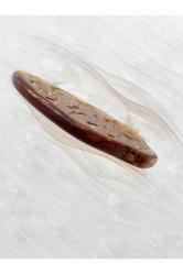 Osmanlıca Yazılı Cam Kolye Ucu Sarı. Eski döneme ait komple cam üzeri