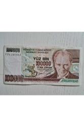 7. Emisyon 100.000 Türk Lirası Haliyle Kondüsyonda Banknot
