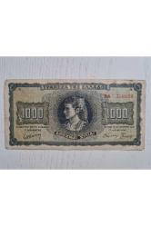 1942 YUNANİSTAN 1.000 DRAHMİ BANKNOT PARA, YUNAN PARASI