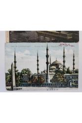 3 Adet Osmanlıca İstanbul Camileri. Orijinal Osmanlı dönemine ait Osmanlıca yazılı kartpostal.