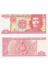 Küba 3 Peso 2005. Che Guevara Portreli. Çil Kondisyon.