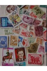 50 ADET MACAR PUL LOTU, YABANCI ÜLKE POSTA PULLARI, NADİR PUL KOLEKSİYONU ; MACAR PULLARI