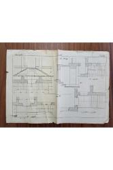 Osmanlıca Kargir İnșaat Çizimi Dönem. 40x28cm boyutunda haliyle. Orijinal Osmanlı dönem