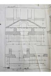 Osmanlıca Kargir İnșaat Çizimi Dönem. 40x28cm boyutunda haliyle. Orijinal Osmanlı dönem
