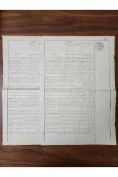 40x27cm Osmanlıca Büyük Boy Noter Evrak. Orijinal dönemine ait arkalı önlü damgalı Osmanlı