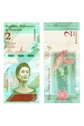 Venezuela 2 Bolivares 2008 Yabancı Kağıt Para - ÇİL