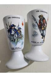 Antika Rosel Porselen Çift Mazagran. Orijinal Fransız damgalı Rosel Angera porselen. 13 cm