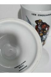 Antika Rosel Porselen Çift Mazagran. Orijinal Fransız damgalı Rosel Angera porselen. 13 cm