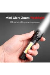 Damla Pd-5568 2in1 Şarjlı Metal Mini El Feneri