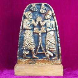 EL BOYAMA KABARTMA ANADOLU ESKİ UYGARLIKLARI MİTOLOJİSİ GÖRSELLİ AHŞAP KAİDELİ BİBLO