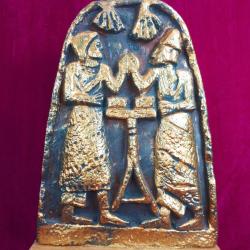 EL BOYAMA KABARTMA ANADOLU ESKİ UYGARLIKLARI MİTOLOJİSİ GÖRSELLİ AHŞAP KAİDELİ BİBLO