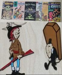 Kovboy calamity Jane Mezarcı tabutcu figür anahtarlık süs set yanında çizgi film animasyon kahramanları karakterler reklam tanıtım kart postal set hediye nostalji hobi promosyon koleksiyon dekor tasarım vintage retro aksesuar