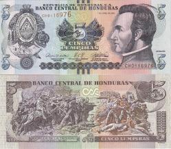 Honduras 2022 Yılı 5 Lempira Yabancı Kağıt Para Çil (Unc) Koleksiyon Para