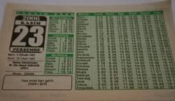 23 Kasım 2006-Orijinal Takvim Yaprağı-Doğum Günü-Söz,Nişan,Nikâh,Düğün ve Önemli Günler Hediyesi-Bizim Anadolu Takvimleri-Ayet(Hadis-i Şerif)-Hamas liderlerinden M.Ebu Hanud öldürüldü(2001)-Musa,Zahide-Tuz