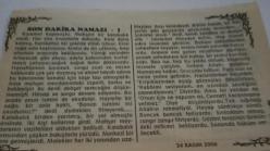 24 Kasım 2006-Orijinal Takvim Yaprağı-Doğum Günü-Söz,Nişan,Nikâh,Düğün ve Önemli Günler Hediyesi-Bizim Anadolu Takvimleri-Ayet(Hadis-i Şerif)-Öğretmenler Günü-Muslih,Zarife-Son Dakika Namazı-I