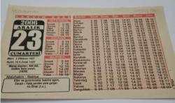 23 Aralık 2006-Orijinal Takvim Yaprağı-Doğum Günü-Söz,Nişan,Nikâh,Düğün ve Önemli Günler Hediyesi-Bizim Anadolu Takvimleri-Ayet(Hz.Ömer(r.a.))-Maraş olayları 300 ölü binden fazla yaralı(1978)-Abdulhakim,Bedriye-İslamda Zaman Tanzimi