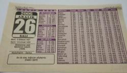 26 Aralık 2006-Orijinal Takvim Yaprağı-Doğum Günü-Söz,Nişan,Nikâh,Düğün ve Önemli Günler Hediyesi-Bizim Anadolu Takvimleri-Ayet(Hadis-i Şerif)-Uluslararası saat takviminin kabulü(1926)-Abdulhalim,Belkis-Dua'nın Ağırlığı