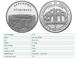 Aspendos Tiyatrosu - Antik Kentler Serisi No:5  Gümüş Hatıra Para Sertifikalı