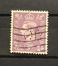 LOT.3 » İNGİLTERE KRAL GEORGE VI PULU DAMGALI PERFİNLİ M2-2b