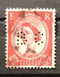 LOT.4 » İNGİLTERE KRALİÇE ELİZABETH PULU DAMGALI PERFİNLİ M2-3a