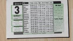 3 ŞUBAT 2007 CUMARTESİ  - TAKVİM YAPRAĞI - DOĞUM GÜNÜ HEDİYESİ - TÜRMATSAN TAKVİMİ  - CAMİLERDE TÜRKÇE HUTBE OKUNDU (1928)- İSKİLİPLİ ATIF HOCANIN İDAMI (1926)- APOLLO İLK DEFA AY YÜZEYİNE ADIM ATTI (1969)- KADIN