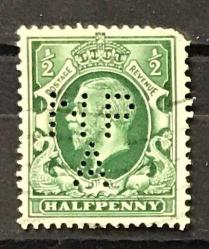 LOT.7 » İNGİLTERE KRAL GEORGE V PULU DAMGALI PERFİNLİ M2-5a