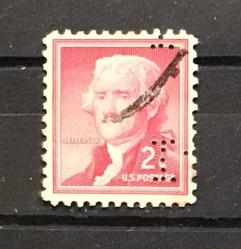 LOT.10 » ESKİ ABD PULU PERFİNLİ DAMGALI, M2-6b