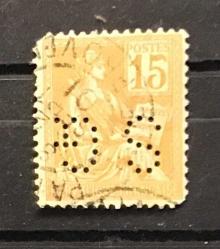 LOT.14 » ESKİ FRANSA PULU PERFİNLİ DAMGALI,  M2-8b