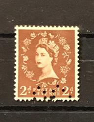 LOT.15 » ESKİ İNGİLTERE KRALİÇE ELİZABETH PULU DAMGALI PERFİNLİ M2-9a