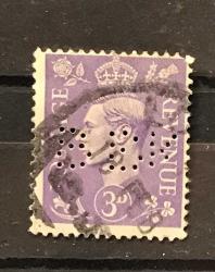 LOT.16 » ESKİ İNGİLTERE KRAL GEORGE V PULU DAMGALI PERFİNLİ M2-9b