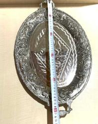 PİRİNÇ ÜZERİ GÜMÜŞ KAPLAMA TEPSİ