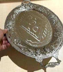 PİRİNÇ ÜZERİ GÜMÜŞ KAPLAMA TEPSİ