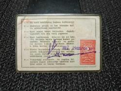 ORDU PAZARLARI ESKİ GİRİŞ KARTI 1963 SENESİNDEN.