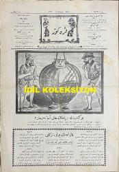 Osmanlıca Karagöz Mizah Dergisi-Gazetesi, Orijinal Dönem Basım, (Ottoman Magazine-Newspaper-Journal Illustré Cara-Gueuz) - 3 Şubat 1926 - Sayı: 1866 - Karikatürist Togo'nun İtalya'nın Silahlanmasına Dair Benito Mussolini'yi Tasvir Eden Çalışması: Bu Gidişle Bir Patlayacak Amma Ne Zaman? 