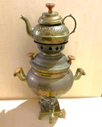 BAKIR SEMAVER, ELEKTİRİKLİ BAKIR SEMAVER, PİRİNÇ AYAKLI, PİRİNÇ MUSLUKLU..NOT: ELEKTRİK KABLOSU YOKTUR..NO 56