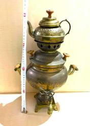 BAKIR SEMAVER, ELEKTİRİKLİ BAKIR SEMAVER, PİRİNÇ AYAKLI, PİRİNÇ MUSLUKLU..NOT: ELEKTRİK KABLOSU YOKTUR..NO 56