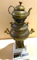 BAKIR SEMAVER, ELEKTİRİKLİ BAKIR SEMAVER, PİRİNÇ AYAKLI, PİRİNÇ MUSLUKLU..NOT: ELEKTRİK KABLOSU YOKTUR..NO 56