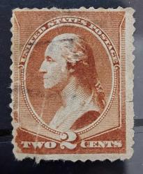 LOT.18 » Amerika 1883 2c Washington, Kırmızı Kahverengi, Yumuşak Kağıt, damgalı