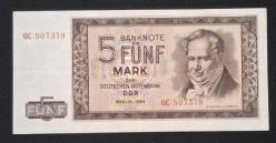 Doğu Almanya 5 Mark 1964 ÇT+ KAĞIT PARA