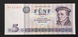 Doğu Almanya 5 Mark 1975 ÇÇT KAĞIT PARA