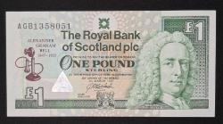 İskoçya 1 Pound 1997 ÇİL KAĞIT PARA (Alexander Graham Bell'in doğumunun 150. yıl dönümü)