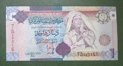 Libya 2009 1 Dinar Çil Muammer Kaddafi portresi