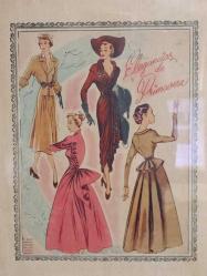 1950 ler KADIN ve MODA GÖRSELLİ PASPARTULU.