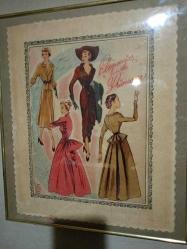 1950 ler KADIN ve MODA GÖRSELLİ PASPARTULU.