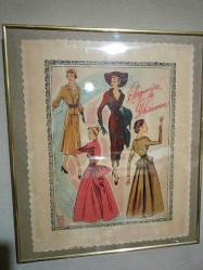 1950 ler KADIN ve MODA GÖRSELLİ PASPARTULU.